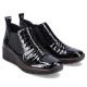 62. Rieker W R474 snakeskin leather ankle boots black