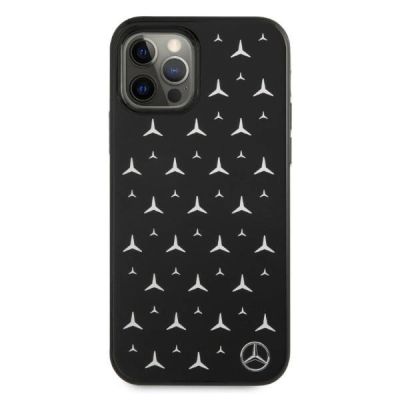 3. Mercedes Silver Stars Pattern Case for iPhone 12 Pro Max - Black