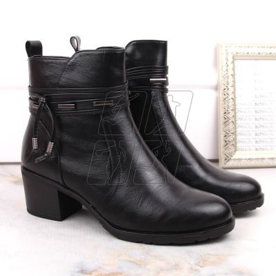 5. Insulated high-heeled ankle boots with decoration Jezzi W JEZ415A, black