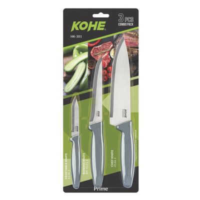 KOHE Knife set, 3 pcs, blister, mixed colors