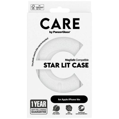3. CARE by PanzerGlass Flagship Urban Combat StarLight White MagSafe Case for iPhone 16e - Transparent