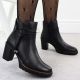 6. Black Leather Block-Heel Ankle Boots Rieker Y2567-00