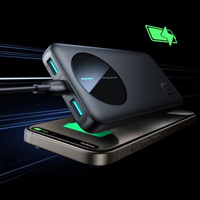 12. Powerbank Joyroom JR-PBF12 10000mAh 2.4A 2x USB-A 1x USB-C - black