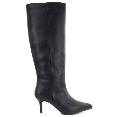 2. Women's leather boots with a high heel, insulated, black Big Star UU274497