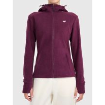 Women's fleece with a hood, zip-up, 4F 4FWAW26TFLEF478-60S