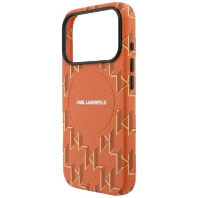 6. Karl Lagerfeld Monogram Logo MagSafe Case for iPhone 17 Pro - Orange