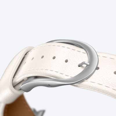 6. AmazingThing Class Band Leather Strap for Apple Watch 45 / 46 / 49 mm - Light Beige