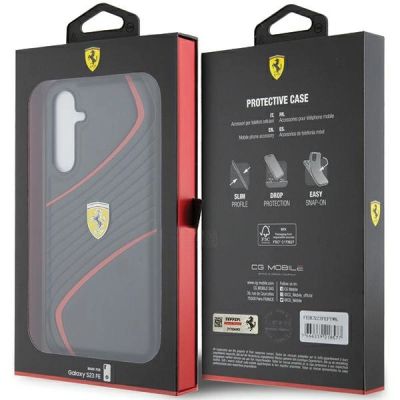 7. Ferrari Twist Metal Logo case for Samsung Galaxy S23 FE - black