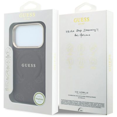 8. Guess Saffiano Peony & Ring MagSafe case for iPhone 17 Pro Max / 18 Pro Max - burgundy