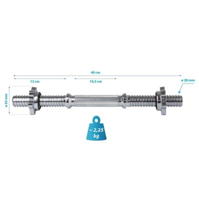 10. SHORT BAR 40 CM + ENERO FIT CLAMPS Ø28 MM
