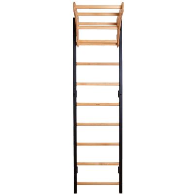 WOODEN AND METAL GYMNASTIC WALL BAR WITH WOODEN BAR BENCHK 711W