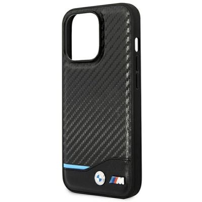 6. BMW Leather Carbon Case for iPhone 14 Pro Max - Black