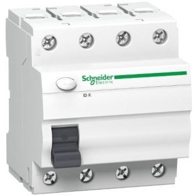 K60 25A 4-pole 30mA differential circuit breaker type AC A9Z05425, Schneider