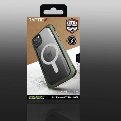 6. Raptic X-Doria Secure Case iPhone 14 Plus with MagSafe armored cover green
