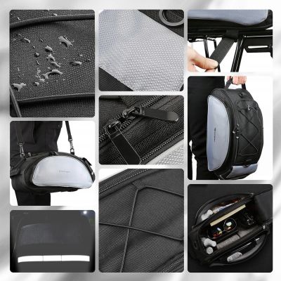 2. Wozinsky Bike Pannier Bag with Shoulder Strap 13L Black (WBB1BK)