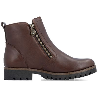 2. Women's brown leather ankle boots with zipper Rieker 78556-28