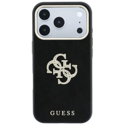 4. Guess Smooth & Big Strass Logo & Strap Case for iPhone 18 Pro Max / 17 Pro Max, black
