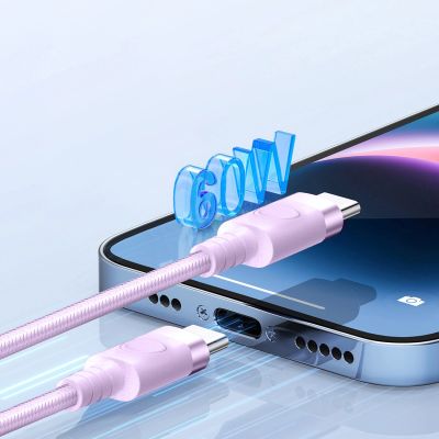 4. Orico CDX 60W 3A Power Delivery USB-C - USB-C 1m Cable - Purple