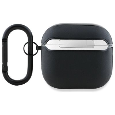 2. AMG Leather White Logo Case for AirPods 4 - Black / White