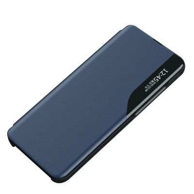 2. Eco Leather View Case, an elegant case with a flap and stand for iPhone 16e / 17e - blue