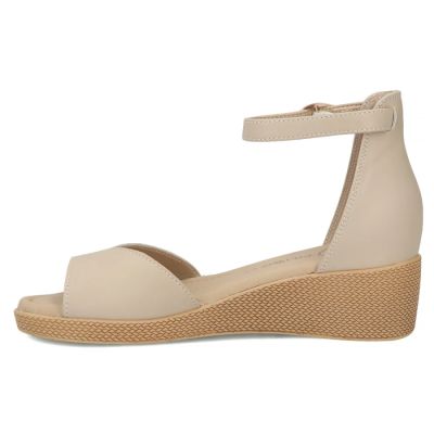 3. Women's leather wedge sandals beige Filippo DS7635