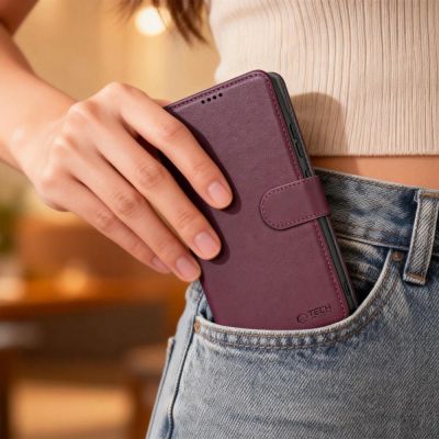 4. Tech-Protect Wallet Case for Samsung Galaxy A57 5G - Burgundy