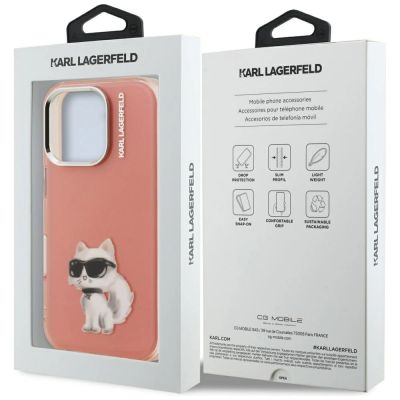8. Karl Lagerfeld IML Aquarelle Choupette & Logo iPhone 16 Pro Case - Pink