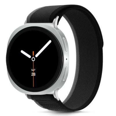 2. Tech-Protect Nylon Stripe Strap for Samsung Galaxy Watch 40/44/46 mm - Black and Orange
