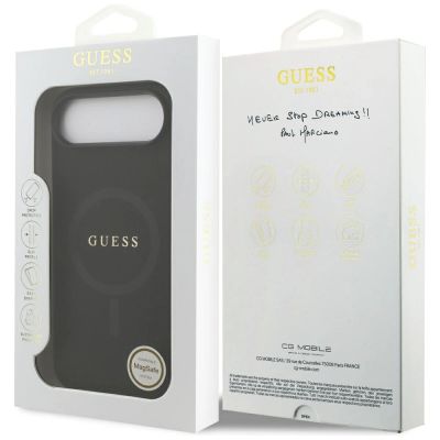 8. Guess Saffiano Classic Logo MagSafe case for iPhone Air - black