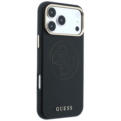 4. Guess Perforated 4G Gold Logo Magsafe Case for iPhone 17 Pro / 18 Pro - Black