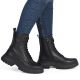 6. Women's leather ankle boots with thick soles, black Rieker W1870-02