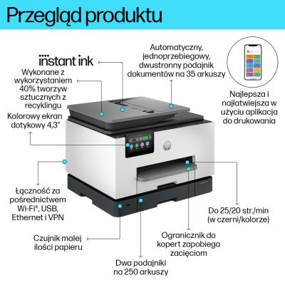15. HP OfficeJet Pro Product 9132e Wireless All-in-One Color Printer, Instant Ink; Two-sided Printing