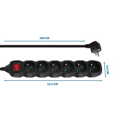 4. ESPERANZA POWER STRIP 6 SOCKETS 3M SWITCH BLACK ELK218K