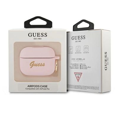 3. Guess GUAPSSSI AirPods Pro cover pink/pink Silicone Vintage Script