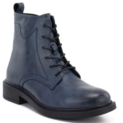 Blue women’s leather worker boots Sergio Leone 25172-S