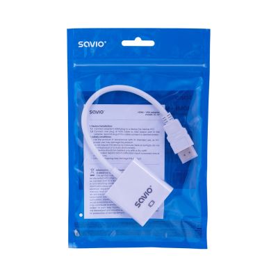 2. SAVIO CL-27/B Adapter (HDMI M - D-Sub (VGA) F; 0.10m; white)