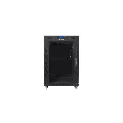 5. LANBERG FLOOR RACK CABINET 19" 15U 800X1000 GLASS DOOR LCD BLACK FF01-8015-12BL (FLAT PACK)