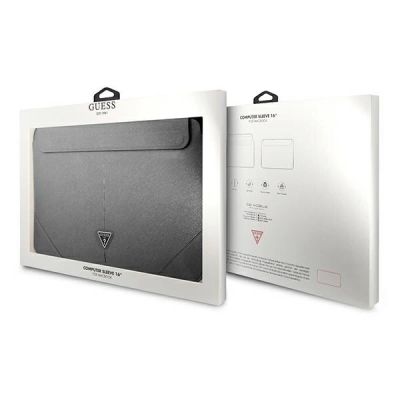 4. Guess Saffiano Triangle Logo case for a 16" laptop - silver