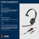 54. POLY Blackwire 5210 Single-Ear USB-C Headset + 3.5mm Plug + USB-C/A Adapter