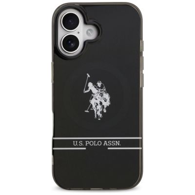 3. US Polo DH and Bottom Stripe Logo MagSafe iPhone 17 Case - Black
