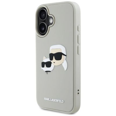 2. Karl Lagerfeld HC 3D Rubber Double Heads iPhone 16 Case - Beige