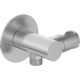 Round angle connector with handset holder