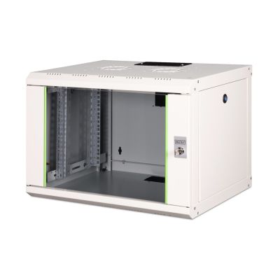 11. Digitus Unique 19" 7U wall-mounted network cabinet 600x450, glass door, gray, undivided, assembled, 100kg