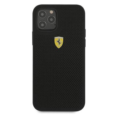 3. Ferrari FESPEHCP12MBK iPhone 12/12 Pro 6.1" black/black hardcase On Track Perforated