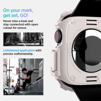 12. Spigen Rugged Armor Strap for Apple Watch 10 46mm - Beige