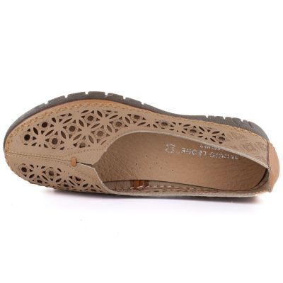 3. Women's leather openwork brown shoes Sergio Leone SP006