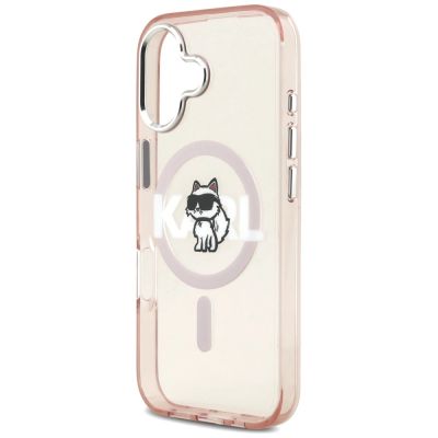 6. Karl Lagerfeld IML Choupette Sketch Logo MagSafe iPhone 17 Case - Pink