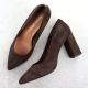 5. Chocolate suede pointed toe pumps Sergio Leone PB216