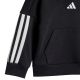7. adidas Essentials Joggers 3 Stripes Fleece Hoodie Tracksuit for Kids Black JD6484