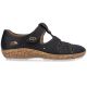 2. Women's leather openwork shoes, comfortable, with Velcro, black, Rieker 44852-14